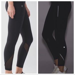 RARE Lululemon Inspire Tight *Mesh! Black Running Tight Size 6